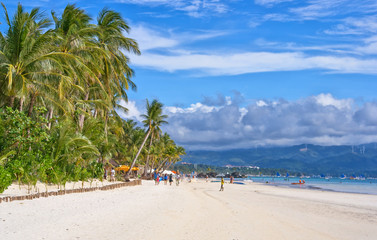 White beach view on Boracay, Philippines