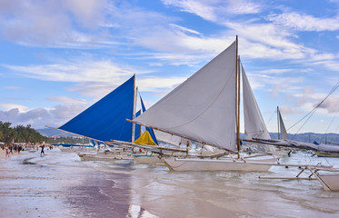 Fototapeta na wymiar White beach view on Boracay, Philippines