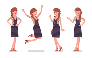Fototapeta premium Pretty female office employee feeling positive emotions