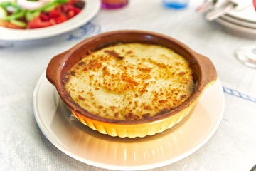 A plate with greek moussaka