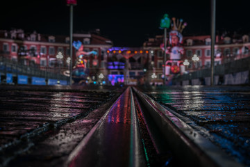 Fototapeta premium Beautiful streets of the night city of Nice in the south of France