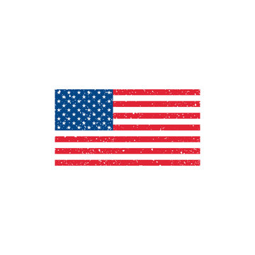 Vector grunge USA flag on white background