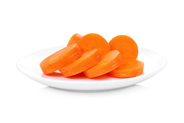 carrot slices isolated on white background