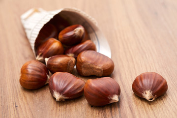edible chestnut on the table