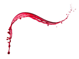 splash of red wine isolated on white background