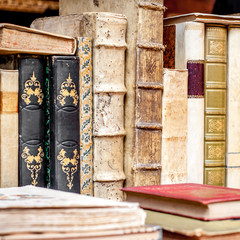 Books in a row background.