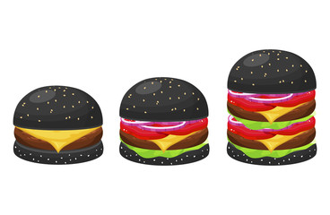 Black hamburgers set