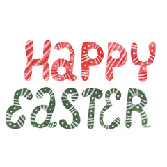 Watercolor hand drawn illustration multicolored colorful lettering Happy Easter
