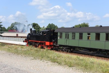 Fototapeta na wymiar Sonderzug der Pressnitztalbahn zur Haffwoche