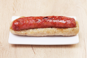  Sausage with sticky rice is a popular street food in Taiwan