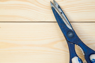 Tools for repair on light wooden background