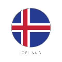 Fototapeta premium Iceland flag round circle vector icon