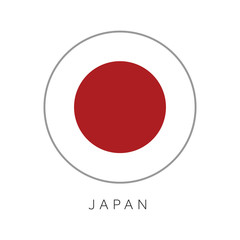 Japan flag round circle vector icon