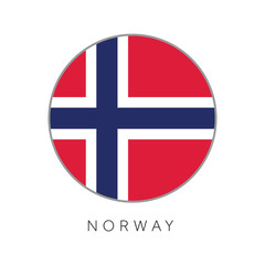 Obraz premium Norway flag round circle vector icon