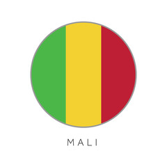 Fototapeta premium Mali flag round circle vector icon