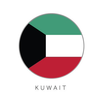 Kuwait flag round circle vector icon