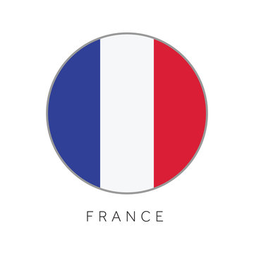 France flag round circle vector icon