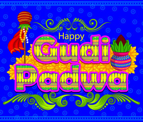 Fototapeta na wymiar illustration of gudi padwa indian festival