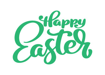 Fototapeta premium Hand drawn happy Easter calligraphy and brush pen lettering. Vector Illustration design for holiday greeting card and for photo overlays, t-shirt print, flyer, poster design