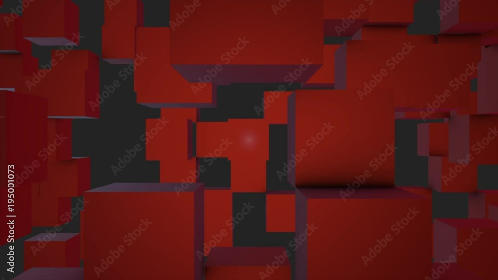 Poster abstract cubes background random motion, 3d loopable animation. abstract color boxes background. sea