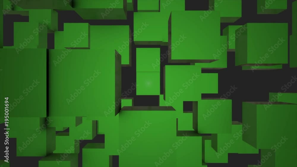 Poster abstract cubes background random motion, 3d loopable animation. abstract color boxes background. sea