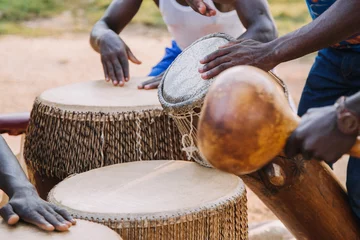 Fotobehang african drumming © Dennis