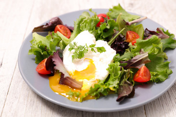 salad with poached egg