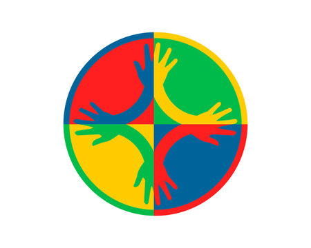 colorful high five ornament pattern image vector icon