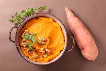 mashed sweet potato