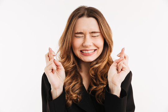 Hopeful Cute Young Woman Isolated