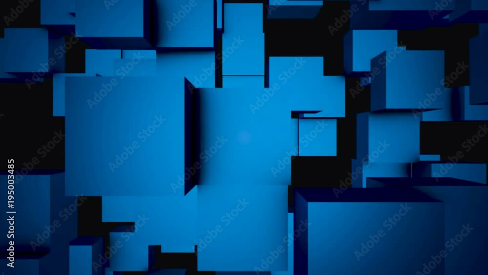 Aufkleber beautiful abstract cubes 3d animation. abstract motion background for copy space seamless background