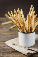Traditional italian bread sticks Grissini