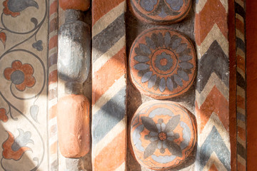 Russia, Moscow, Stone carving and geometric ornaments. St. Basil's Cathedral, interior