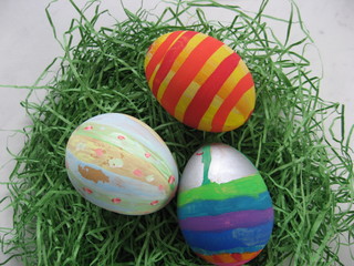 ostern, eier, bunt, osternest, gras, ostereier