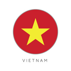 Vietnam flag round circle vector icon