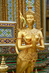 Fototapeta premium Emerald Buddha, Wat Phra Kaew temple statues Kenara in Bangkok Thailand