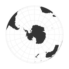 Vector Earth globe focused on Antarctica and South Pole. © pyty