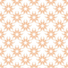 Floral colored seamless pattern. Brown and white background with fower elements for wallpapers