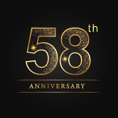 anniversary, aniversary, fifty-eight years anniversary celebration logotype. 58th anniversary logo.