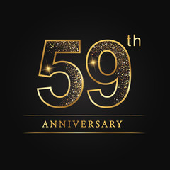 anniversary, aniversary, fifty-nine years anniversary celebration logotype. 59th anniversary logo.