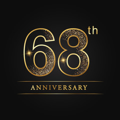 anniversary, aniversary, sixty-eight years anniversary celebration logotype. 68th anniversary logo.