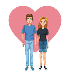 Young couple cartoon vector illustration graphic design