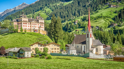 Fototapeta na wymiar Mareit - Mareta (Racines - Ratching) village in Italy, south Tyrol