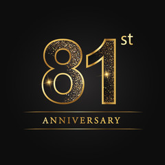 Fototapeta na wymiar anniversary, aniversary, eighty-one years anniversary celebration logotype. 81st anniversary logo.