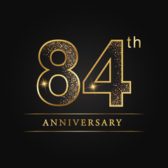 Fototapeta na wymiar anniversary, aniversary, eighty-four years anniversary celebration logotype. 84th anniversary logo.