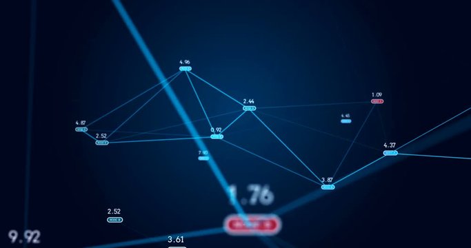 futuristic infographic of data connections and global network represent Big data concept and node base programming,4k seamless loop