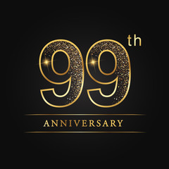 anniversary, aniversary, ninety-nine years anniversary celebration logotype. 99th anniversary logo.