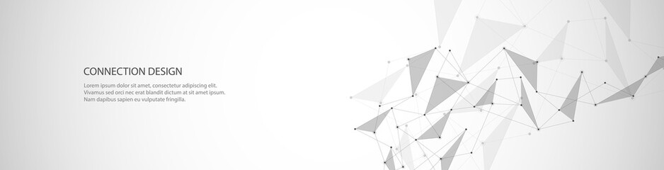 Vector banner design, global connection with lines and dots
