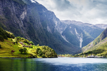 huts and houses on the fjord