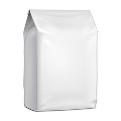 Blank Stand Up Pouch Snack Sachet Bag. Mock Up, Template. Illustration Isolated On White Background. Ready For Your Design. Product Packaging. Vector EPS10